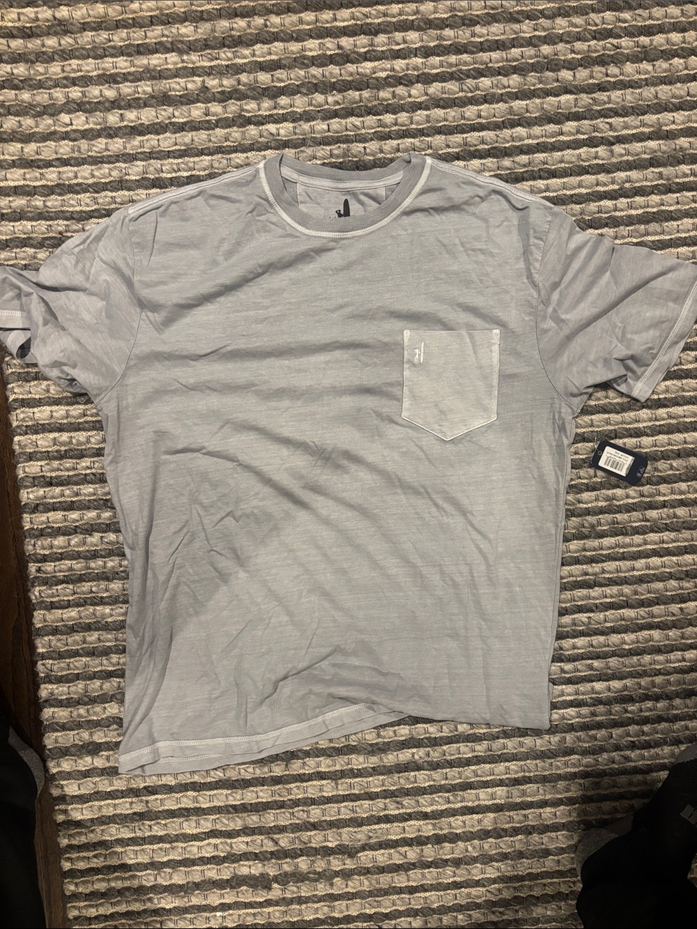 johnnie-O Light Gray Short Sleeve Pocket Tee